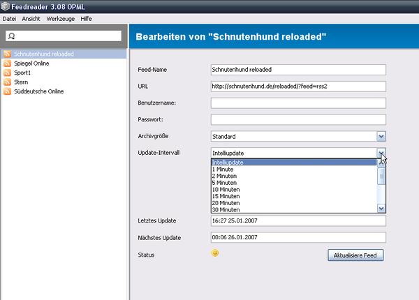 Screenshot Feedreader